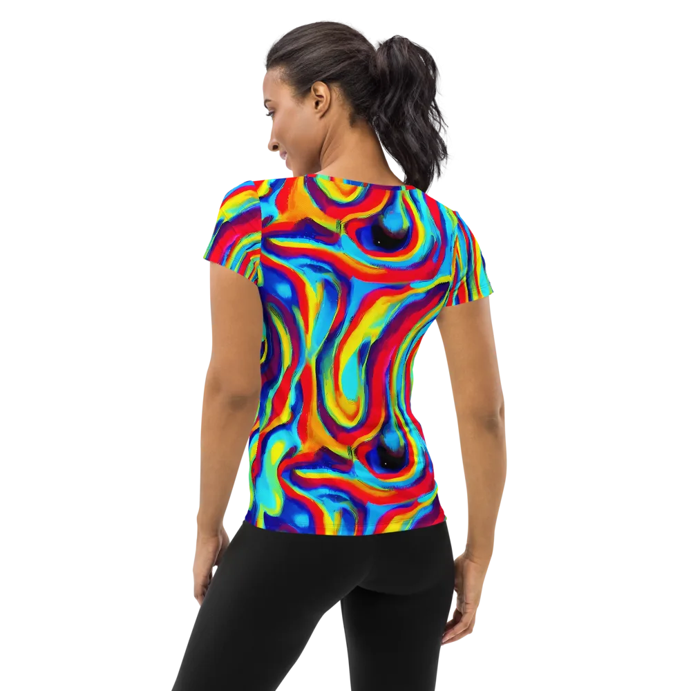 Stael Swirls on Women's Athletic T-Shirt — Back