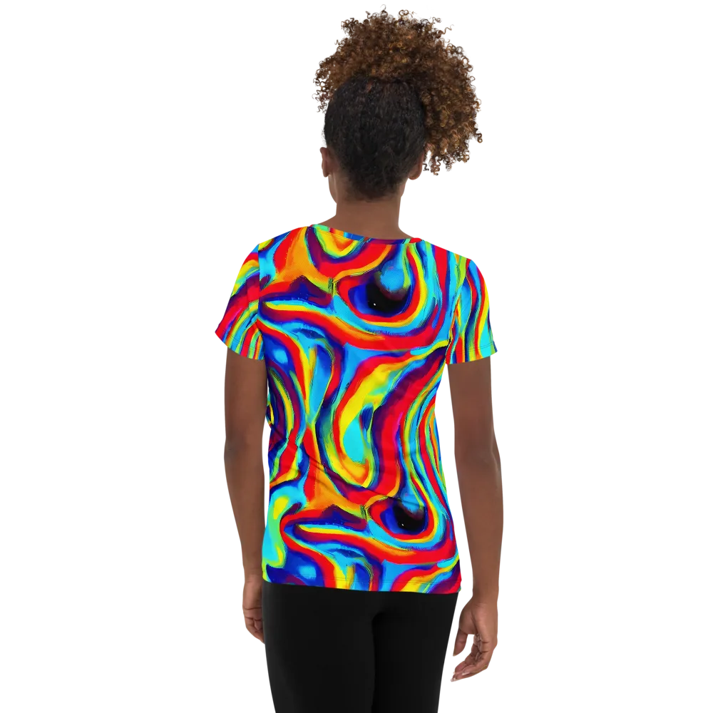 Stael Swirls on Women's Athletic T-Shirt — Back