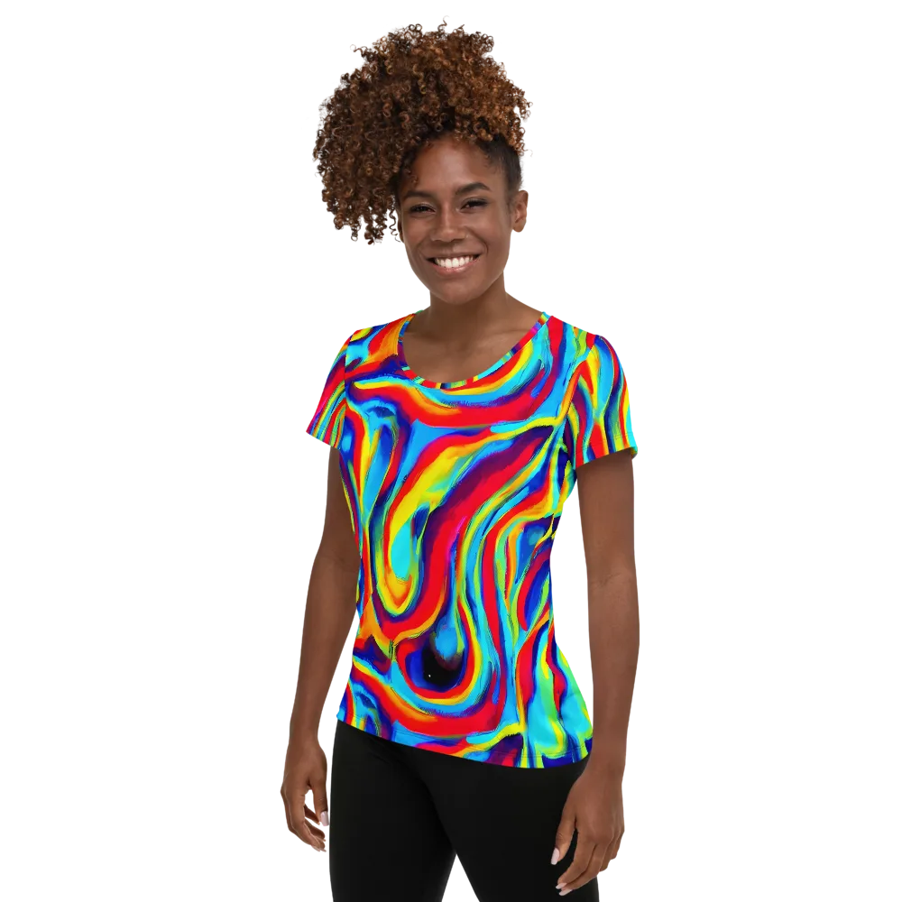 Stael Swirls on Women's Athletic T-Shirt — Left