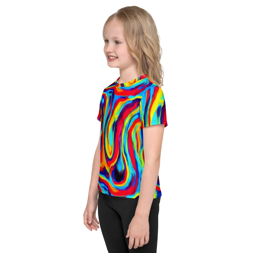Stael Swirls on Kids Crew Neck T-Shirt — Left