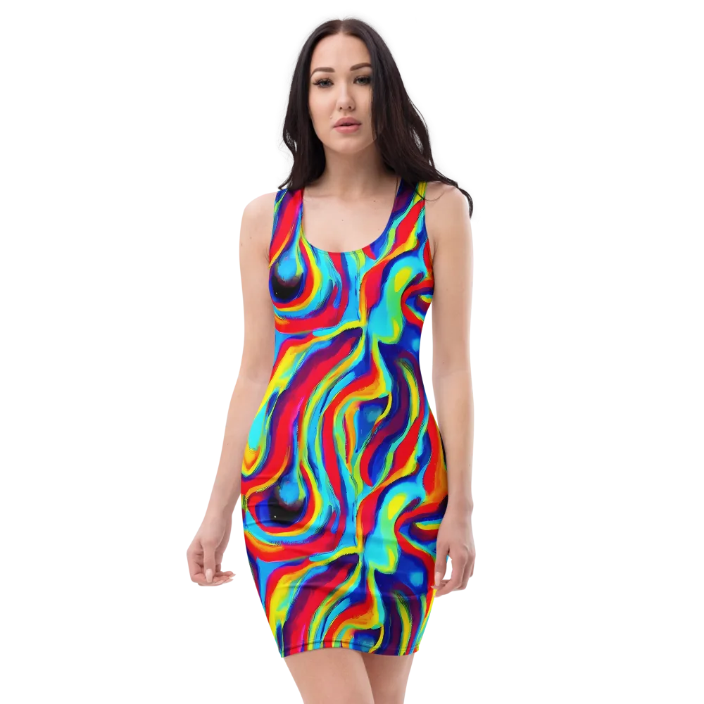 Stael Swirls on Bodycon Dress — Front