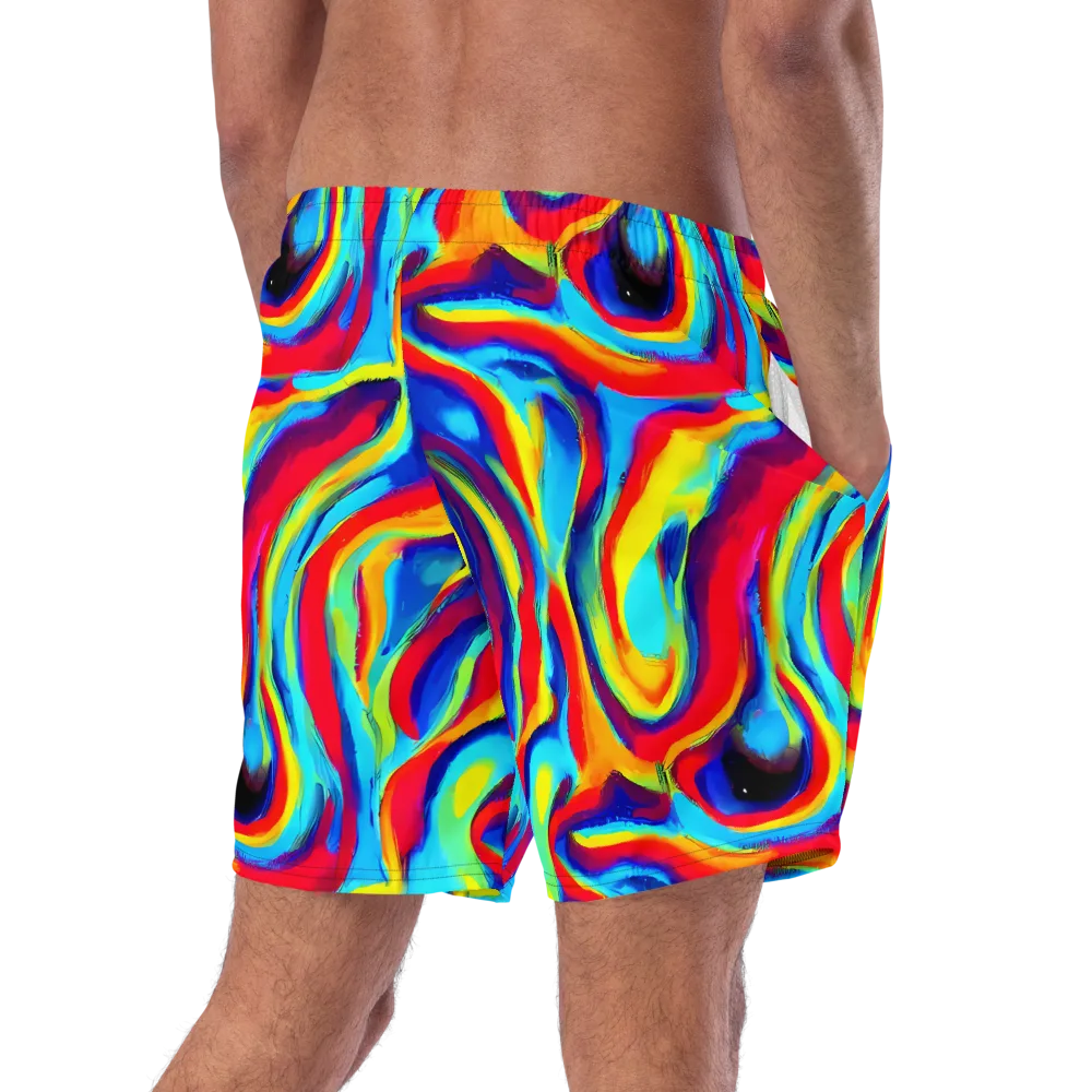 Stael Swirls on Swim Trunks — Right Back