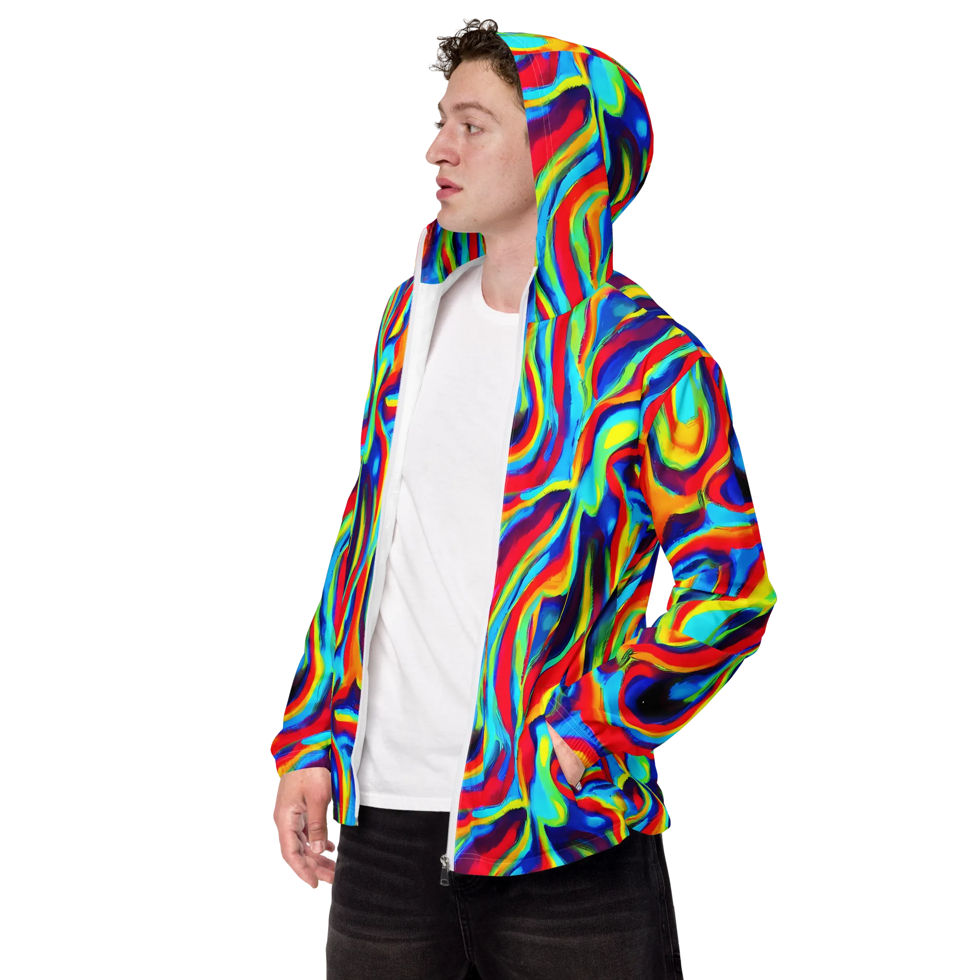 Stael Swirls on Men's Windbreaker — Left Front
