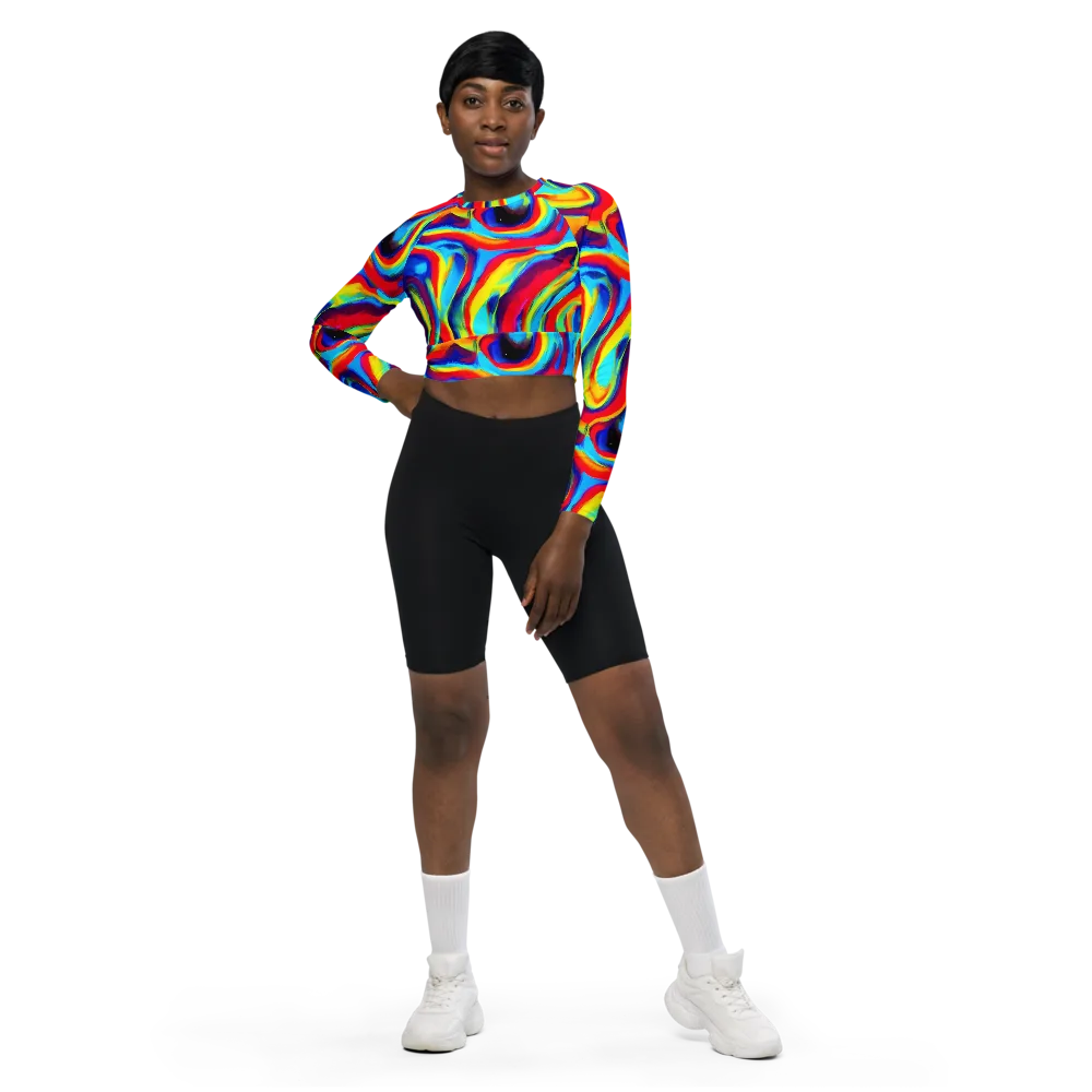 Stael Swirls on Long Sleeve Crop Top — Front