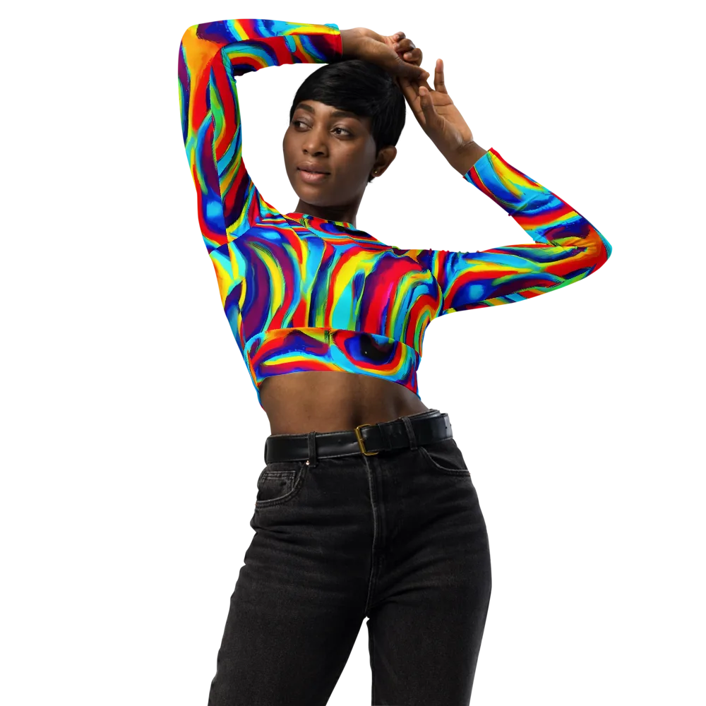 Stael Swirls on Long Sleeve Crop Top — Front