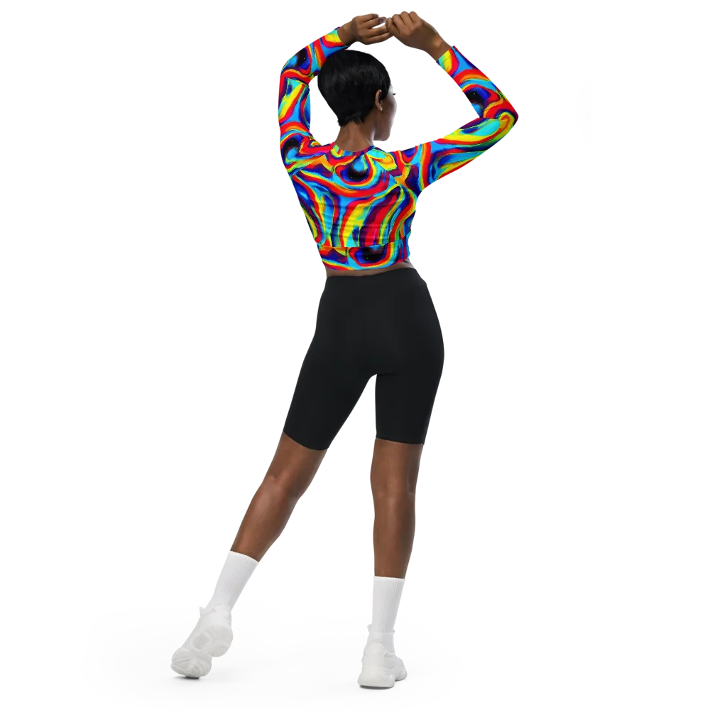 Stael Swirls on Long Sleeve Crop Top — Back