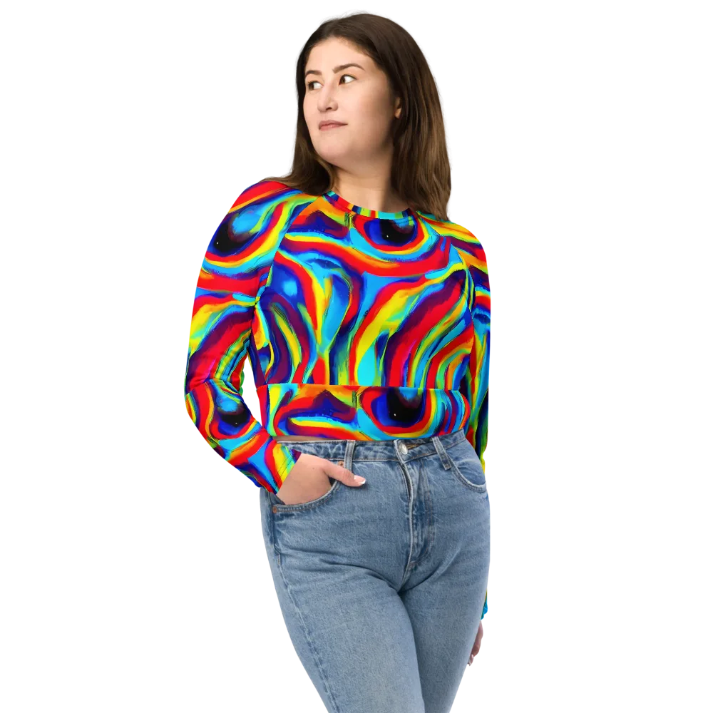 Stael Swirls on Long Sleeve Crop Top — Front