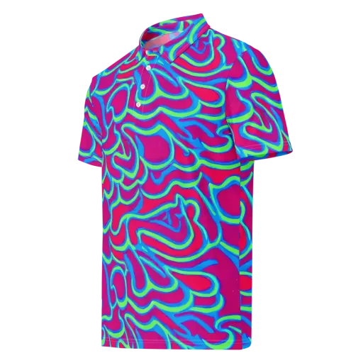 Aquatic Ember on a Men's Slim Fit Polo Shirt