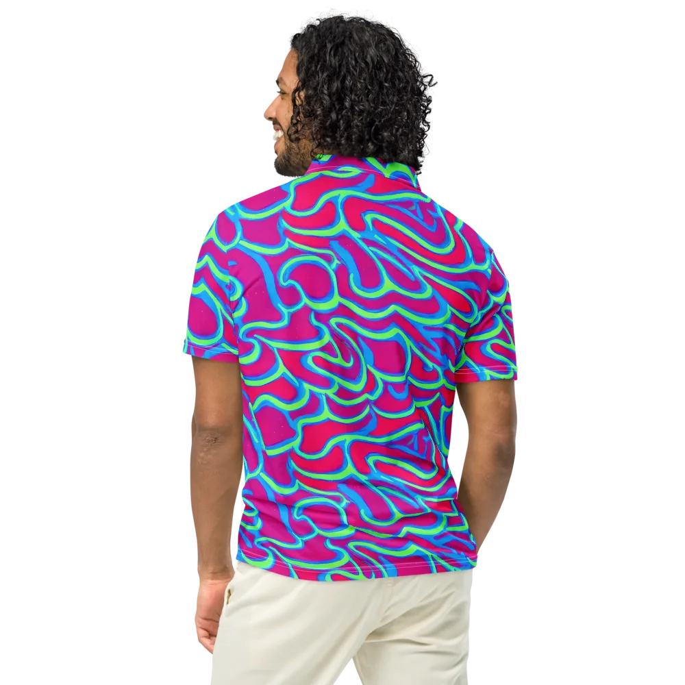Aquatic Ember on Men's Slim Fit Polo Shirt — Back