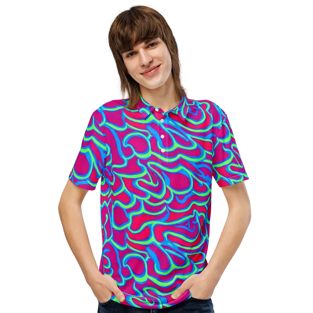Aquatic Ember on Men's Slim Fit Polo Shirt — Front