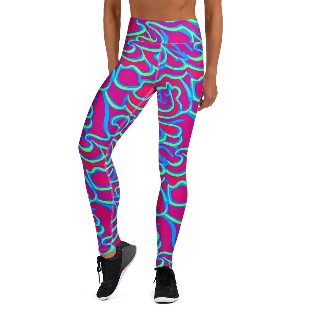 Aquatic Ember on Yoga Leggings — Front