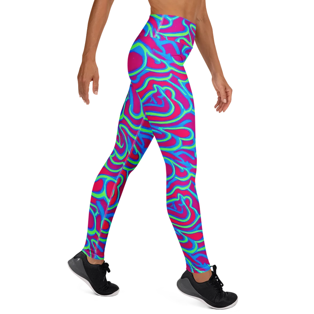Aquatic Ember on Yoga Leggings — Right