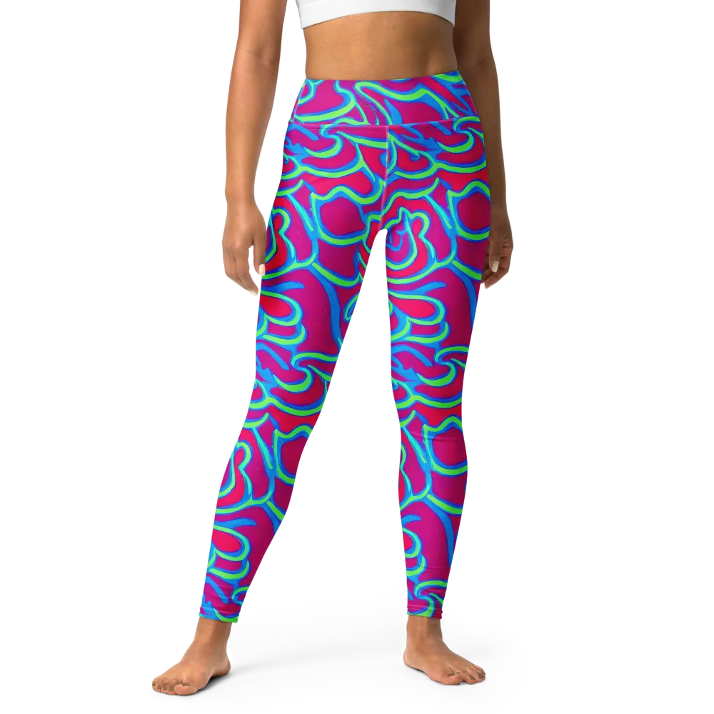 Aquatic Ember on Yoga Leggings — Front