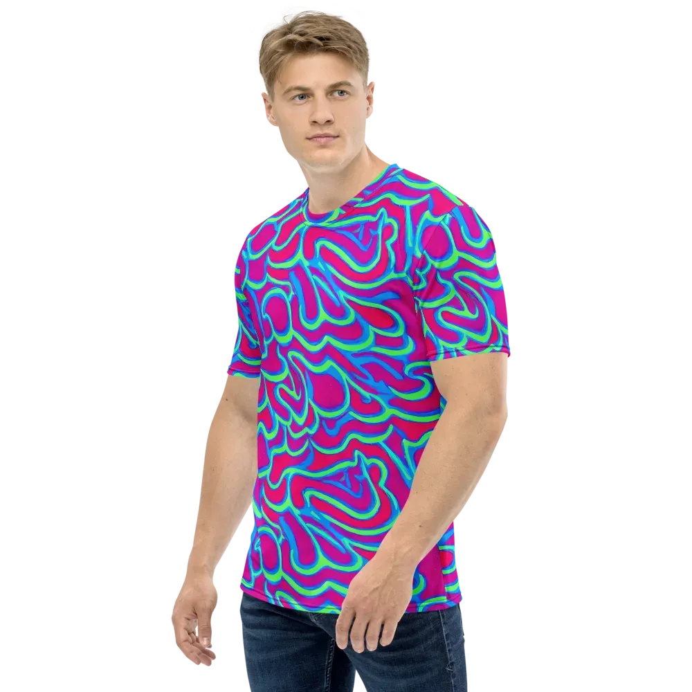 Aquatic Ember on Men's Crew Neck T-Shirt — Left