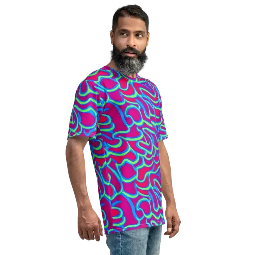 Aquatic Ember on a Men's Crew Neck T-Shirt