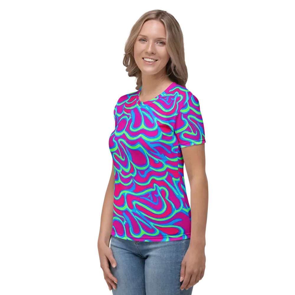 Aquatic Ember on Women's Crew Neck T-Shirt — Left