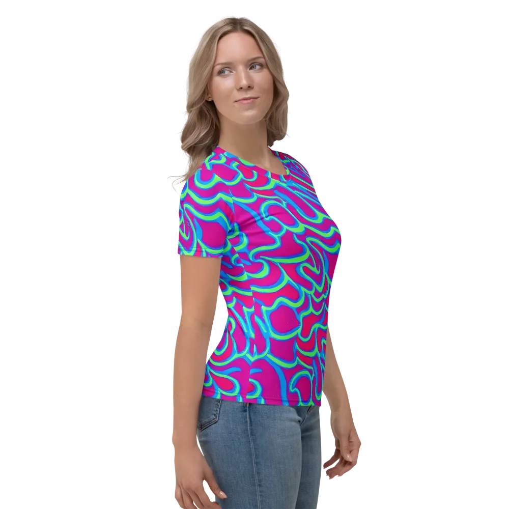 Aquatic Ember on Women's Crew Neck T-Shirt — Right