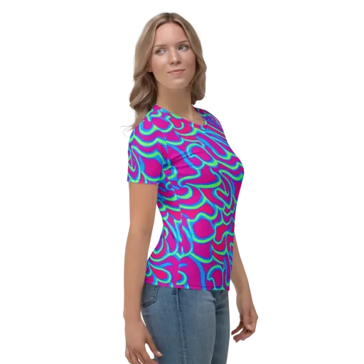 Aquatic Ember on a Women's Crew Neck T-Shirt