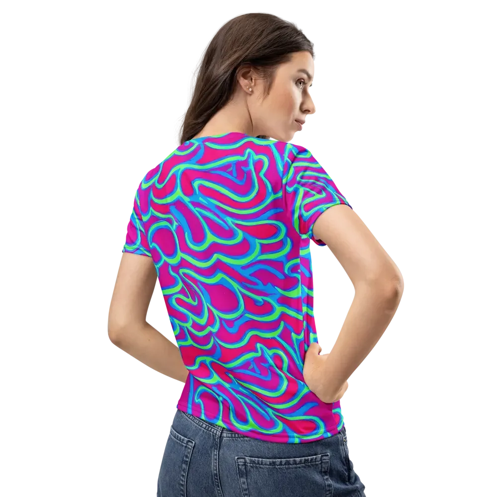 Aquatic Ember on Women's Crew Neck T-Shirt — Back