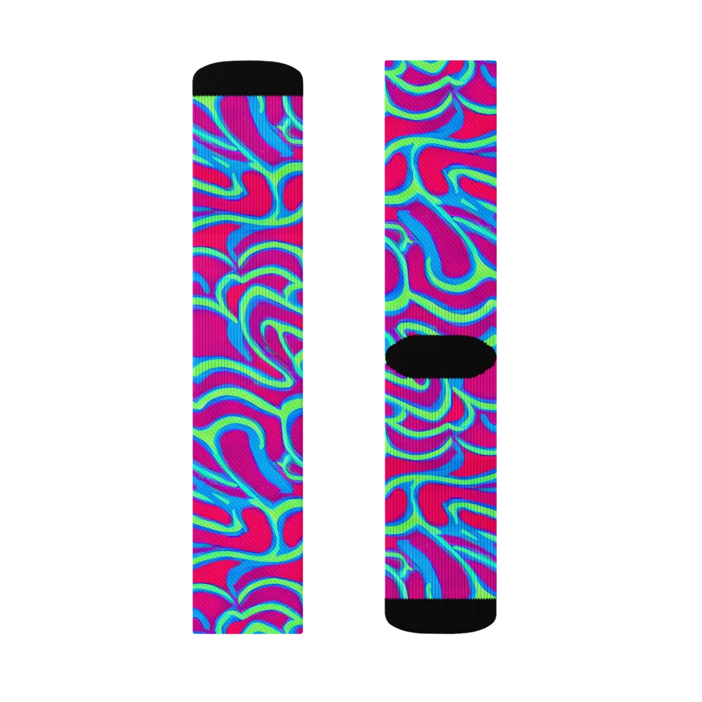 Aquatic Ember on Socks — Left Sock