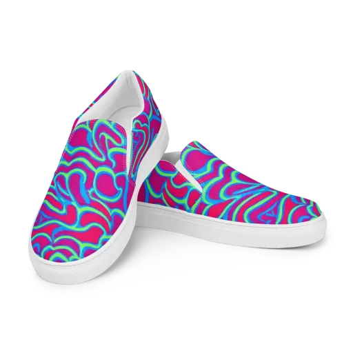 Aquatic Ember on a Women's Slip-On Canvas Shoes