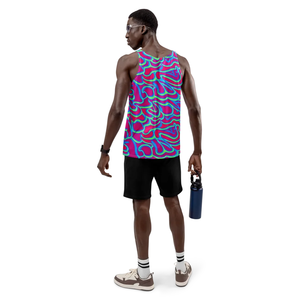 Aquatic Ember on Men's Tank Top — Back