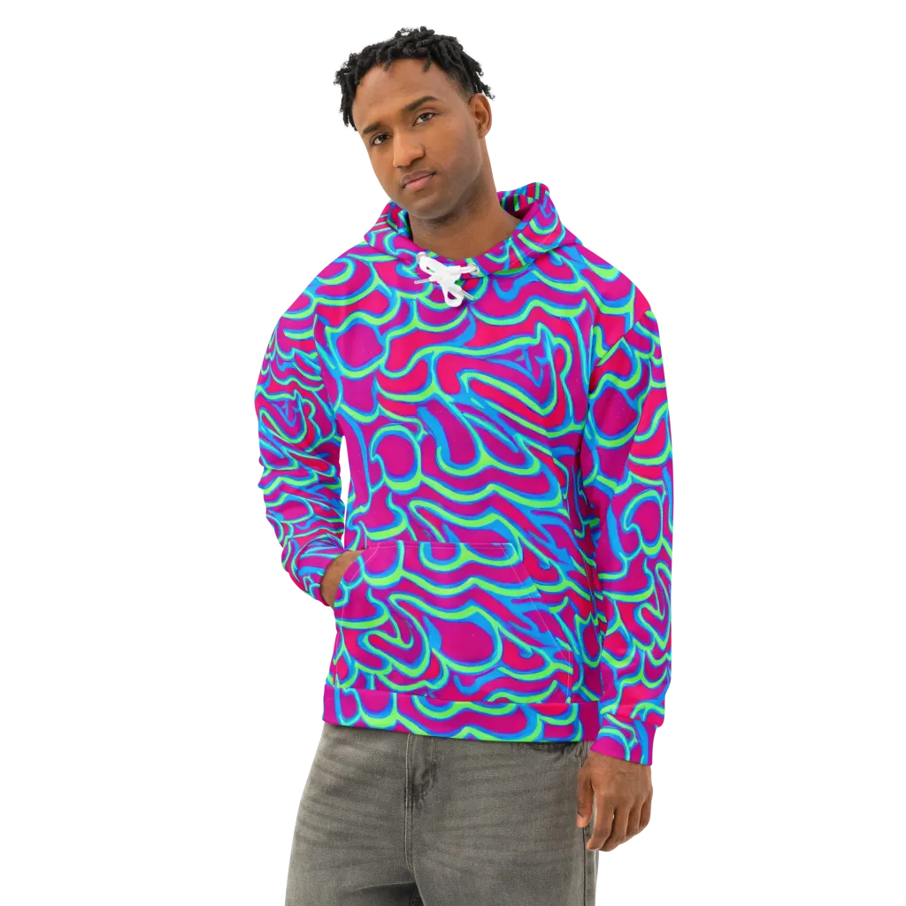 Aquatic Ember on Cotton Hoodie — Left Front