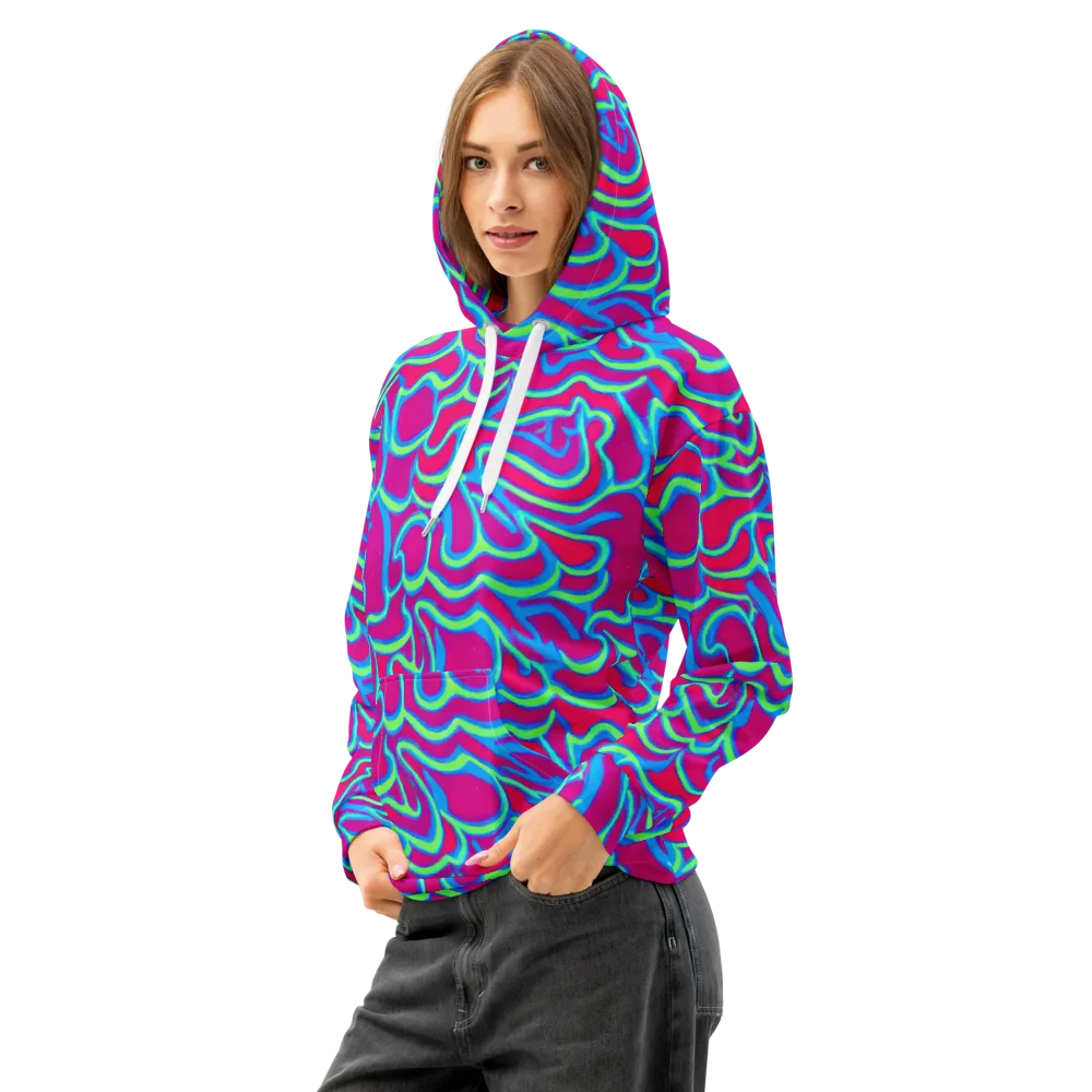 Aquatic Ember on Cotton Hoodie — Left Front