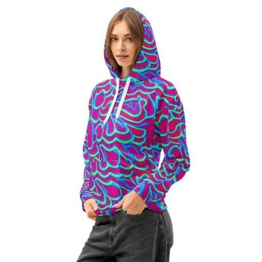 Aquatic Ember on a Cotton Hoodie