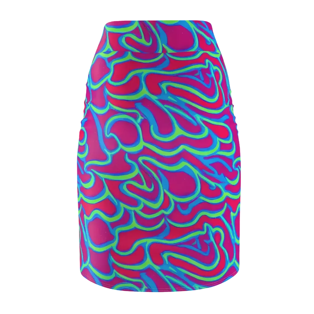 Aquatic Ember on Pencil Skirt — Back