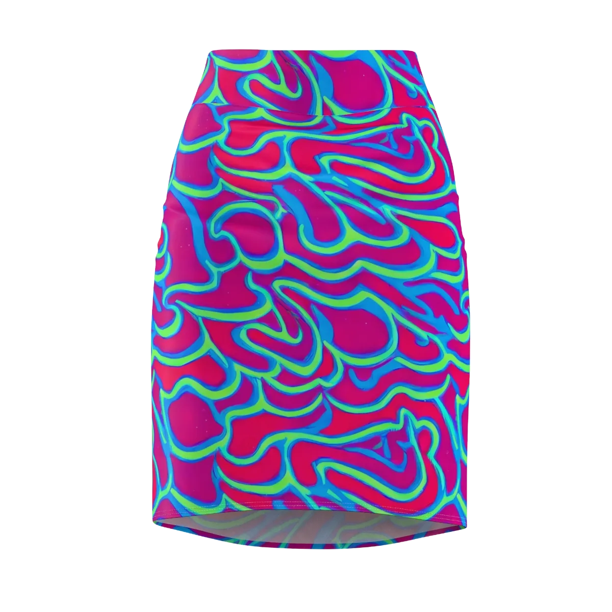 Aquatic Ember on Pencil Skirt — Front