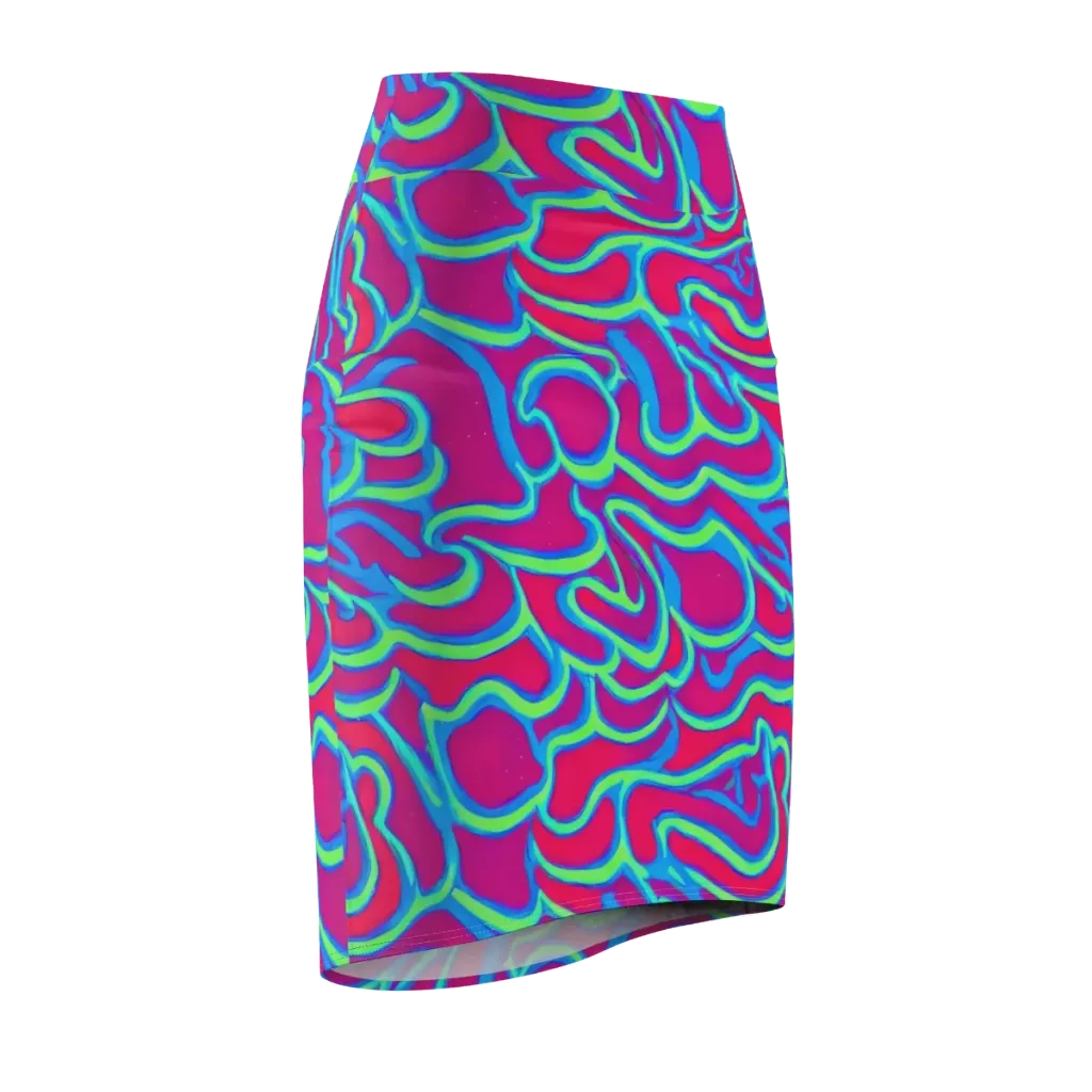 Aquatic Ember on Pencil Skirt — Front Side