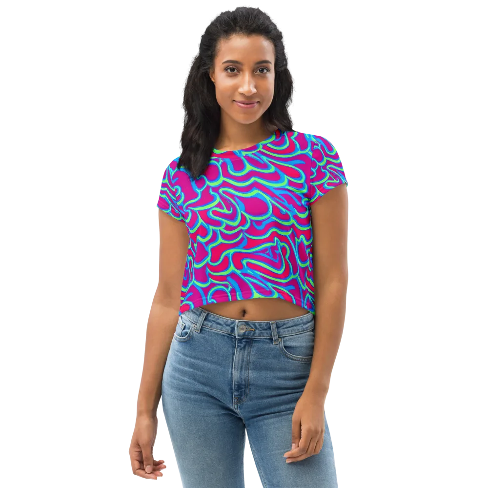 Aquatic Ember on Crop Tee — Front