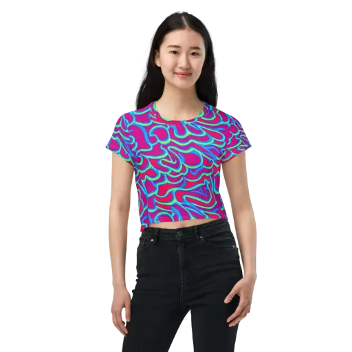 Aquatic Ember on a Crop Tee
