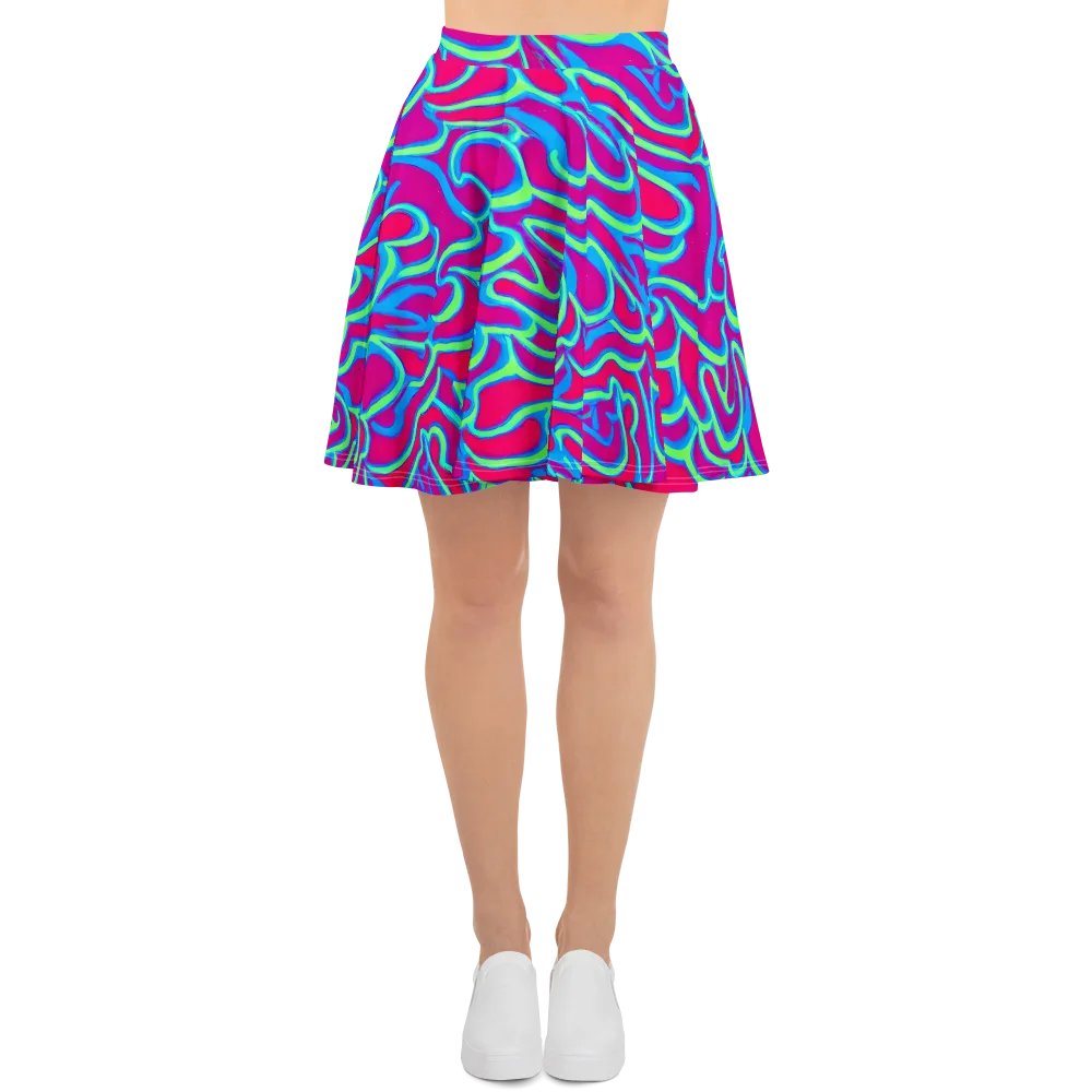Aquatic Ember on Skater Skirt — Front