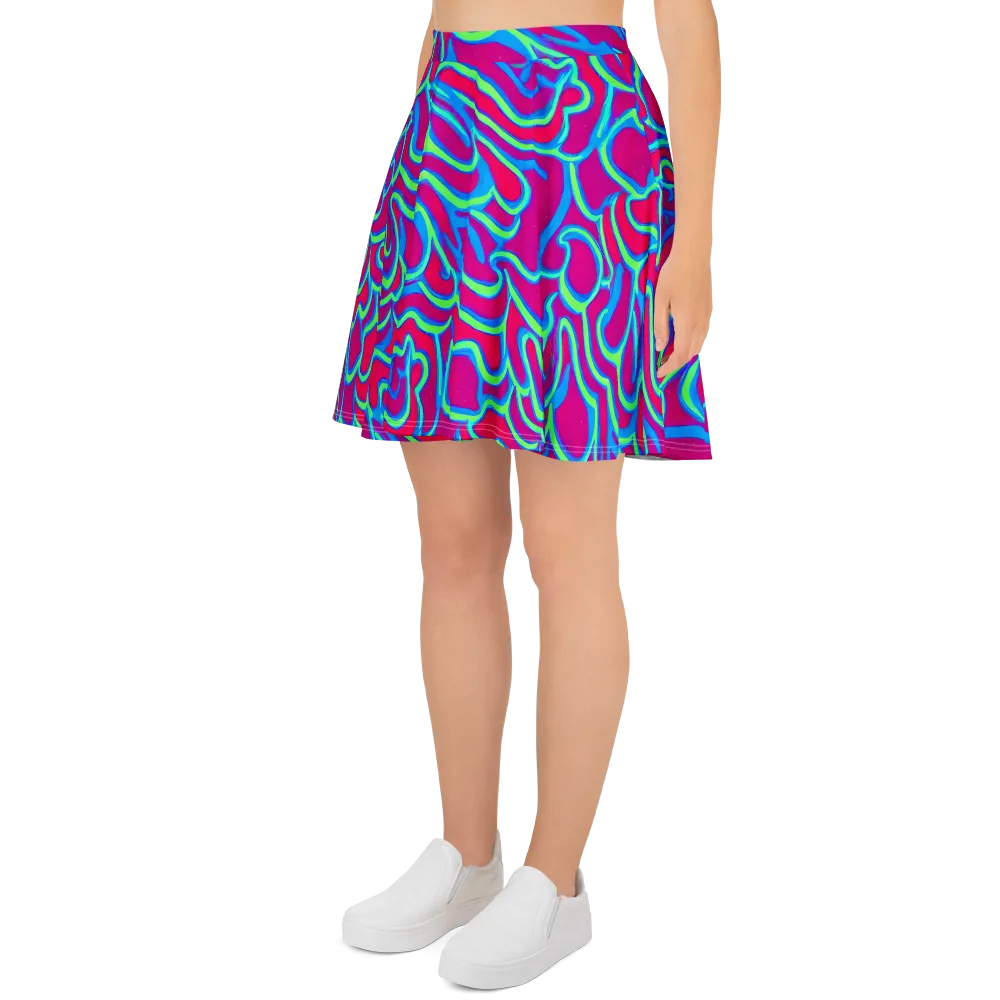 Aquatic Ember on Skater Skirt — Left