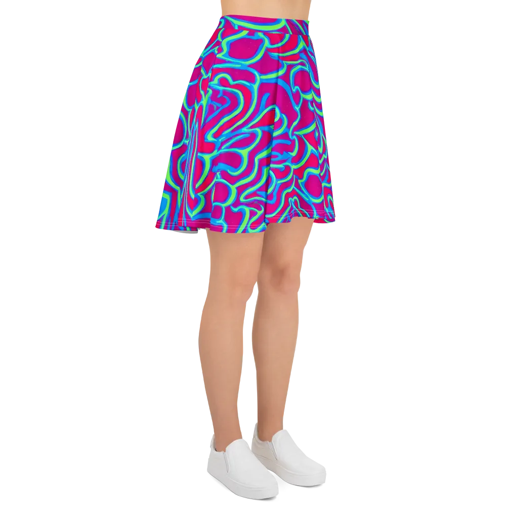 Aquatic Ember on Skater Skirt — Right