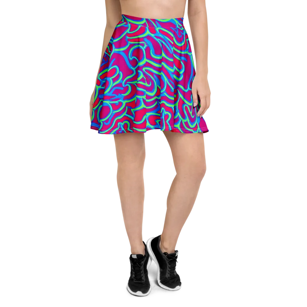 Aquatic Ember on Skater Skirt — Front