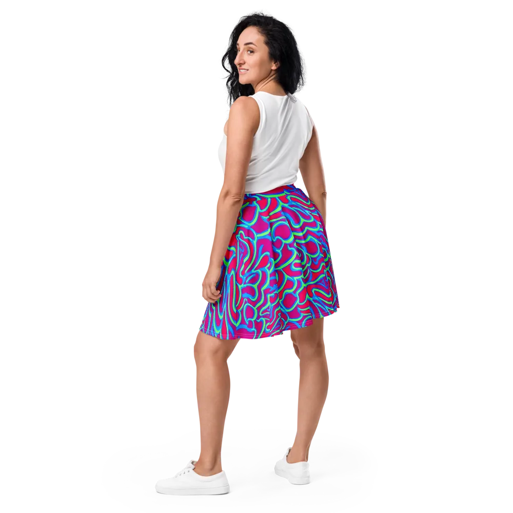Aquatic Ember on Skater Skirt — Back