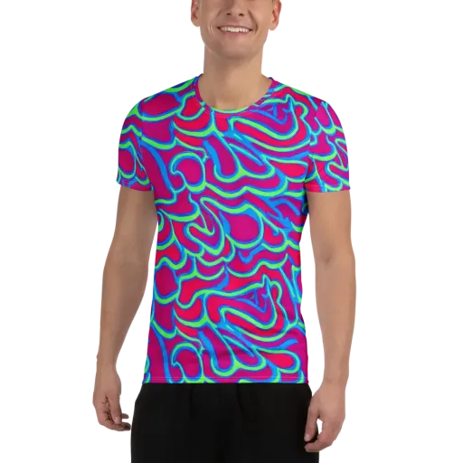 Aquatic Ember on a Men's Athletic T-Shirt