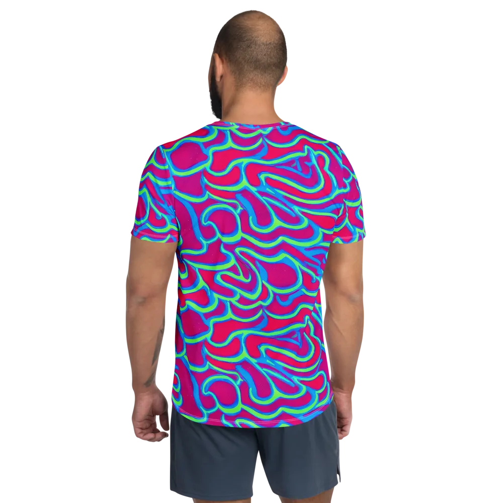 Aquatic Ember on Men's Athletic T-Shirt — Back