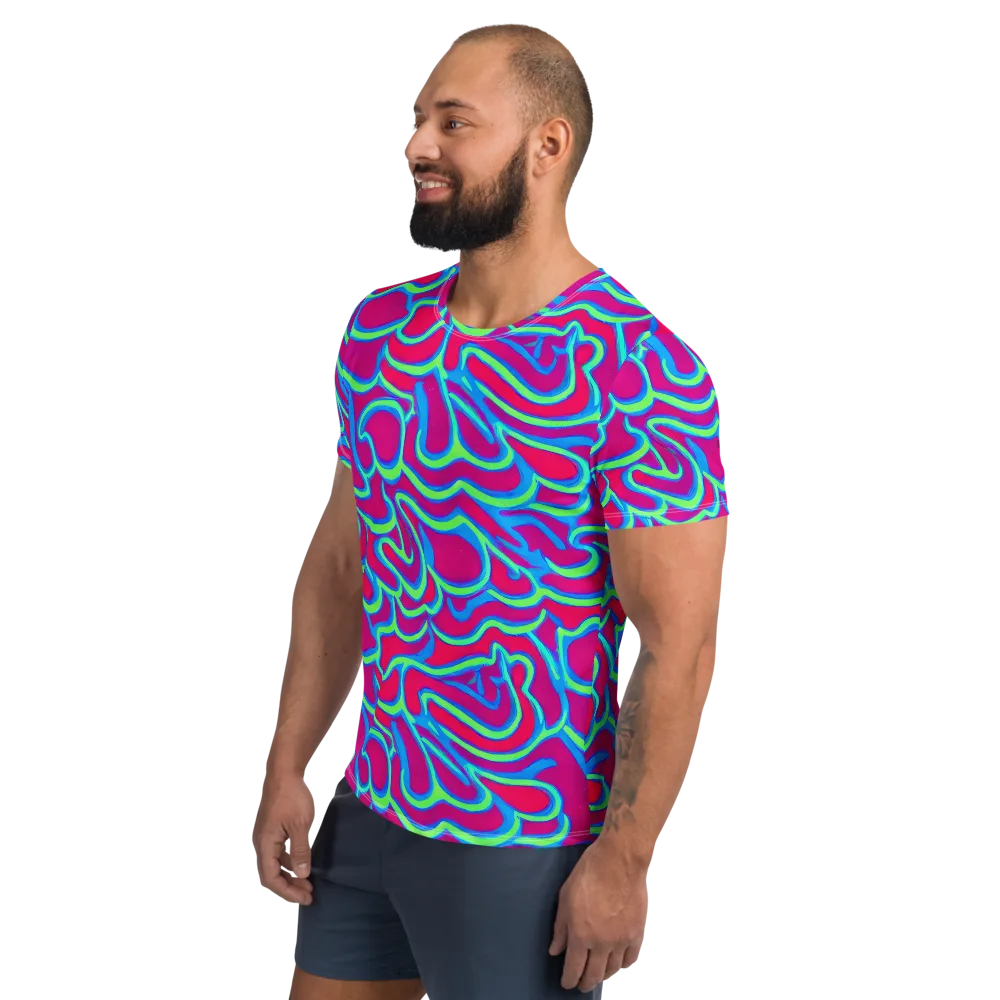 Aquatic Ember on Men's Athletic T-Shirt — Left