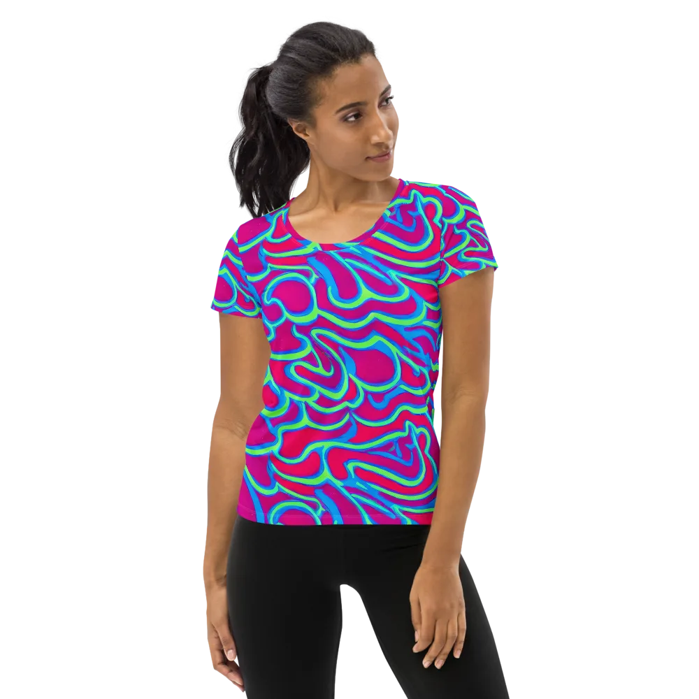 Aquatic Ember on Women's Athletic T-Shirt — Front