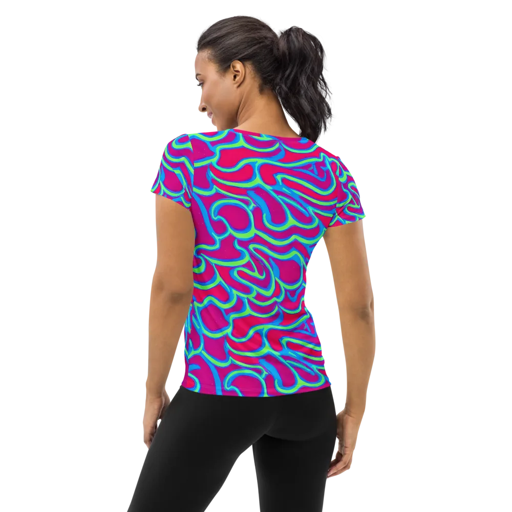 Aquatic Ember on Women's Athletic T-Shirt — Back