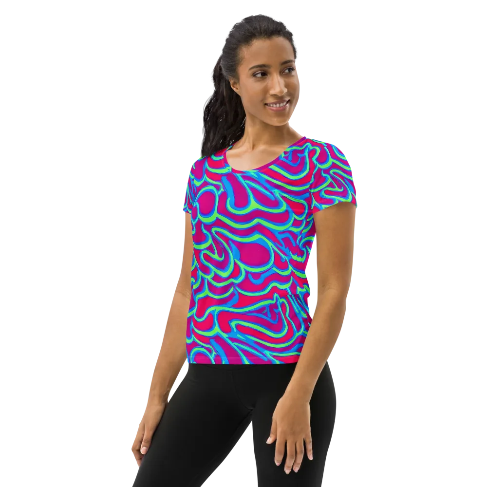 Aquatic Ember on Women's Athletic T-Shirt — Left