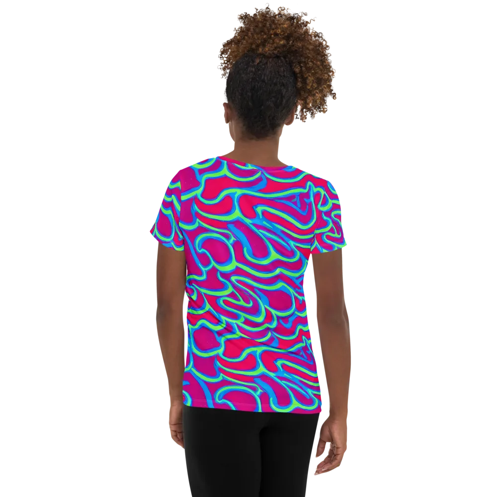 Aquatic Ember on Women's Athletic T-Shirt — Back