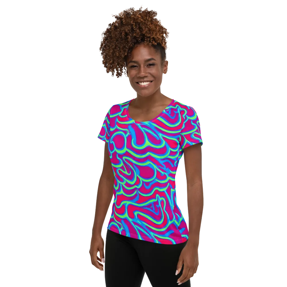 Aquatic Ember on Women's Athletic T-Shirt — Left