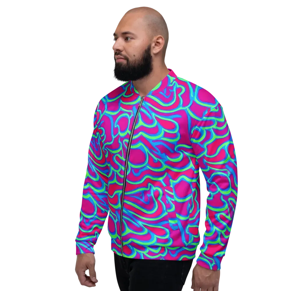 Aquatic Ember on Bomber Jacket — Left