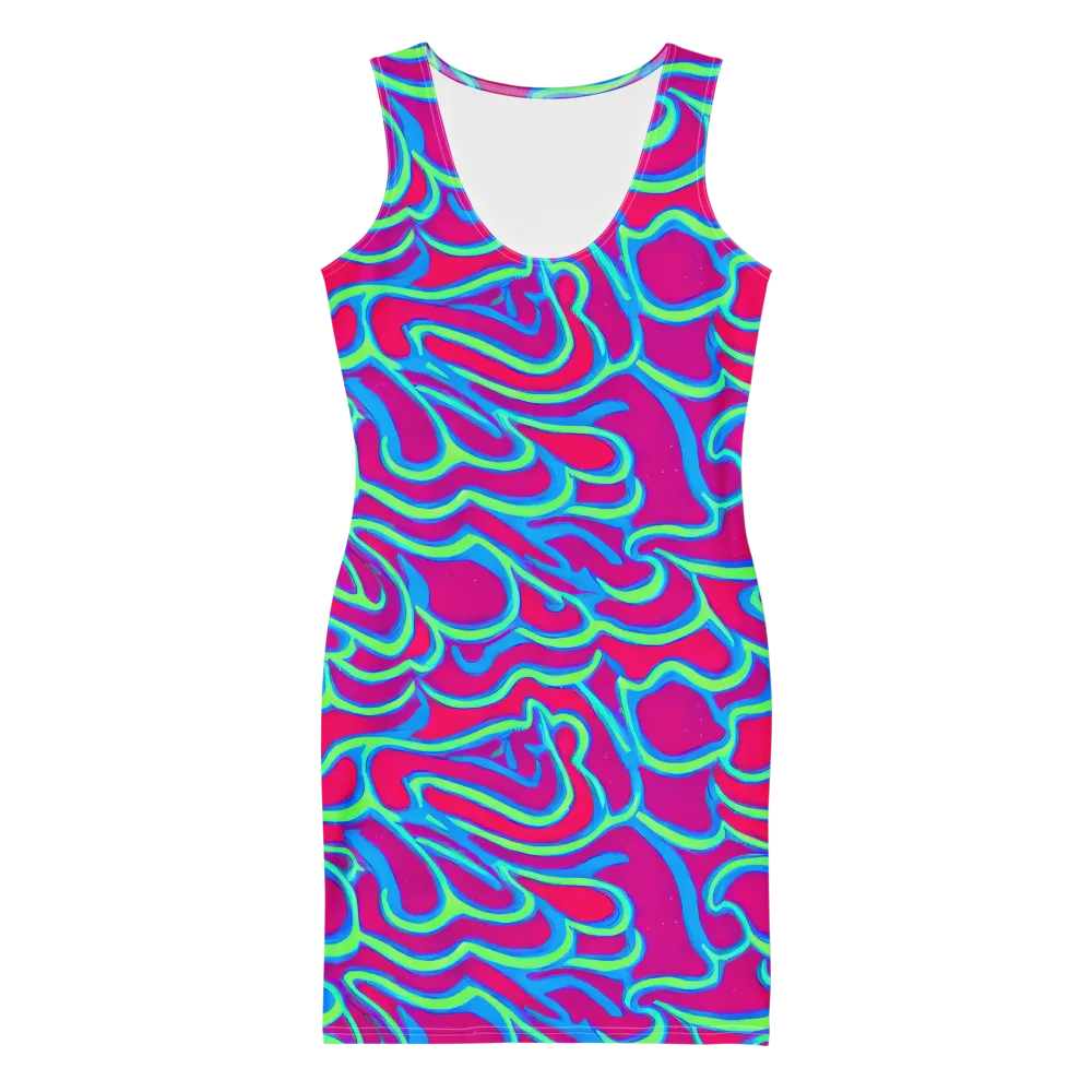 Aquatic Ember on Bodycon Dress — Front