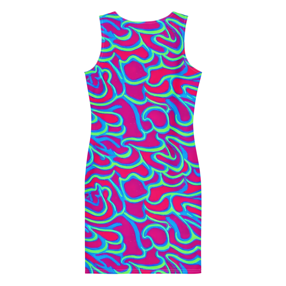 Aquatic Ember on Bodycon Dress — Back
